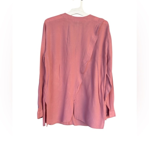 Topshop women’s longsleeve pink lightweight top front pocket size 2 preloved - Picture 2 of 6